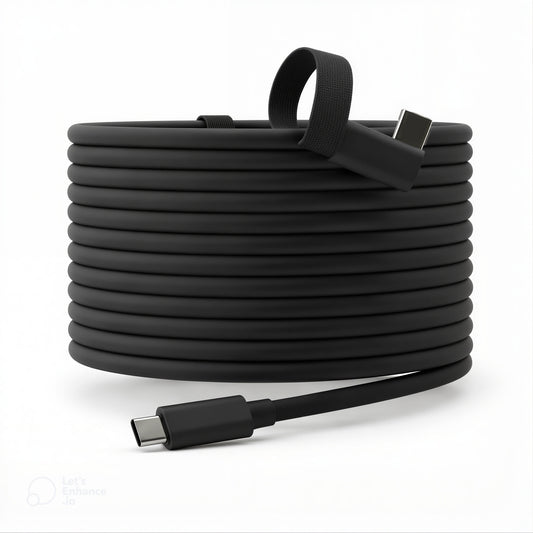 VR Link Cable 16ft Long, 5Gbps Data Transfer Speed, USB-C High-Speed Cable for PC VR Gaming | Compatible with Meta Quest 2, Quest 3, Quest 3S & Apple Vision