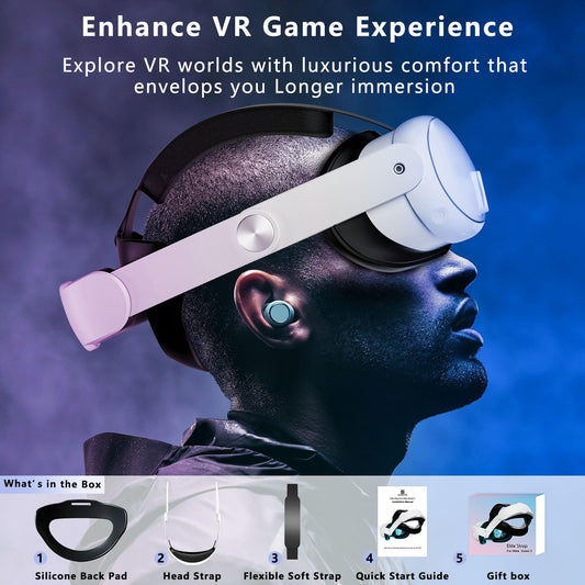 design K4 Head Strap, VR Headset Accessories for Meta Oculus Quest 3/3S, Non-Battery & Enhanced Support & Adjustable & Comfort Strap Gift for Kids and Adults