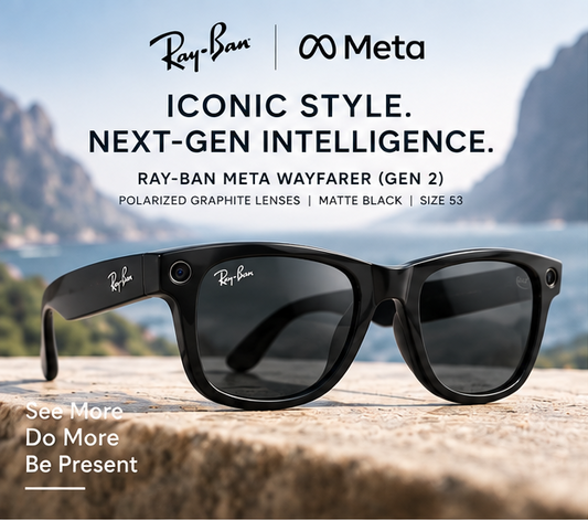 Ray-Ban Meta - Wayfarer (Gen 2) glasses with Meta AI, - Polarized Graphite lenses - Matte Black S-53.