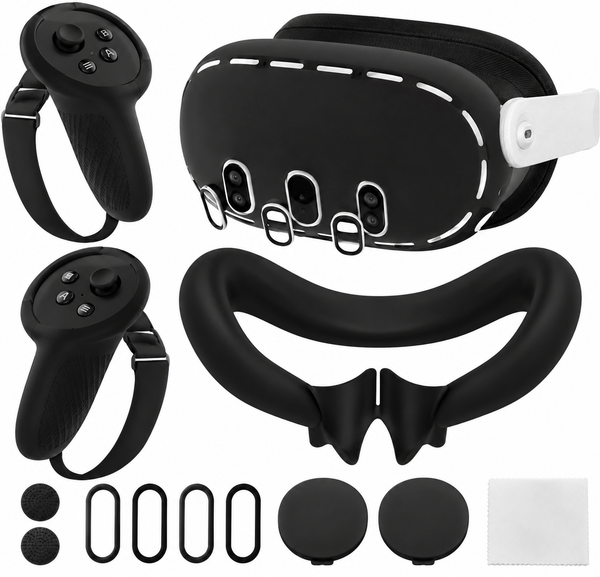 6-in-1 Silicone Cover Set for Meta Quest 3S – Black