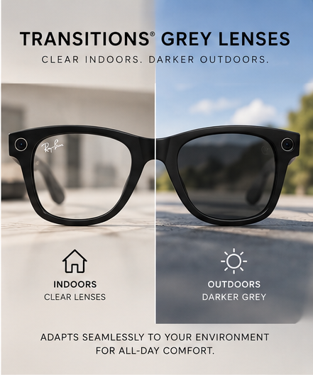 Ray-Ban Meta - Wayfarer (Gen 2) glasses with Meta AI-Transitions Grey lenses -Matte Black