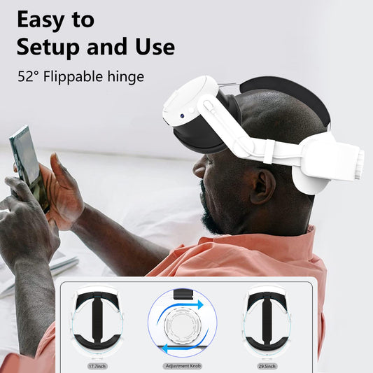 Adjustable Comfort Head Strap with Support Pad for Meta Quest VR Headset