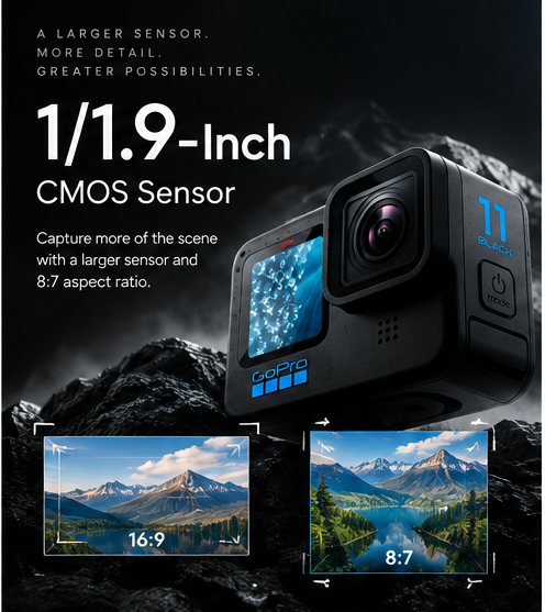 GoPro HERO11 - Waterproof Action Camera with 5.3K60 Ultra HD Video, 27MP Photos, 1/1.9" Image Sensor, Live Streaming (Black)