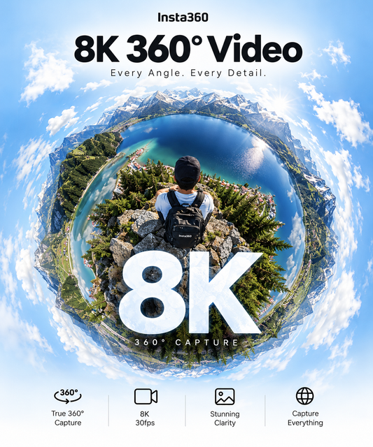 Insta360 X4 Air Starter Bundle – 8K 360° Action Camera (Black)