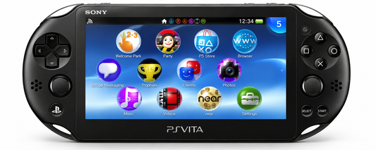 Sony PlayStation Vita Slim PCH-2006 black handheld console front view