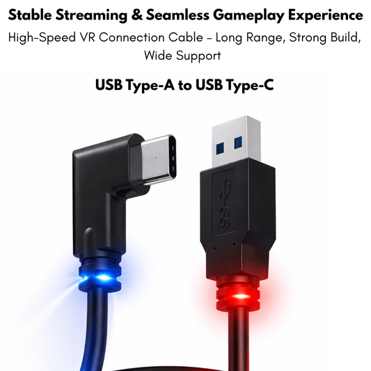 3M VR Link Cable USB-A to USB-C, 5Gbps High-Speed Data Sync, Fast Charging Cable for PC, Laptop, Gaming Headsets and USB-C Devices