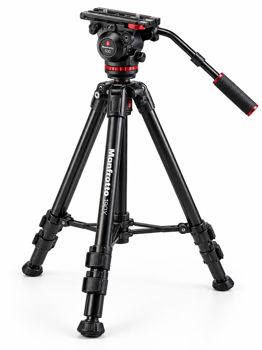 Manfrotto MVK500190XV 500 Fluid Video Head with 190X Aluminum Tripod
