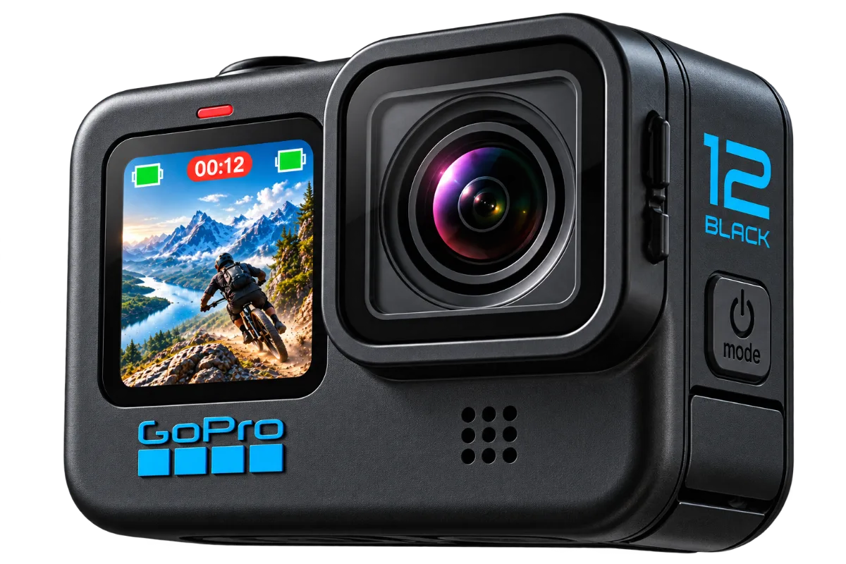 GoPro HERO 12 Black action camera with accessories