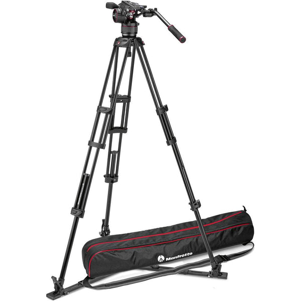 Manfrotto NITROTECH N8 Video Head with Twin-Leg Tripod Ground Spreader MVKN8TWING
