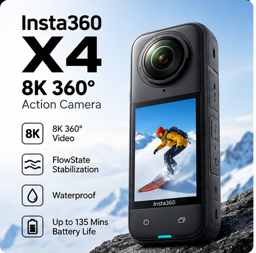 Insta360 X4 8K 360° Action Camera | Waterproof