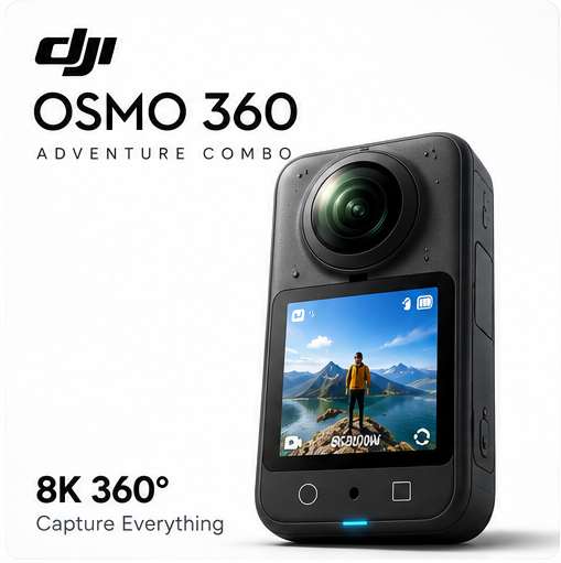 DJI Osmo 360 Adventure Combo — 8K 360° Action Camera with 1-Inch Imaging