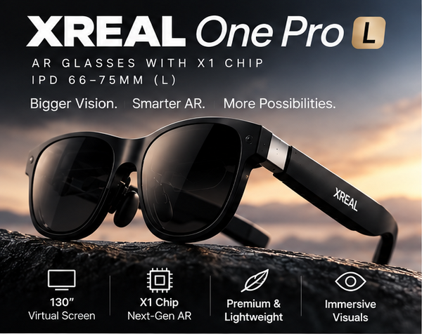 XREAL One Pro AR Glasses with X1 Chip,XR Glasses for iPhone 17/16, Steam Deck, ROG, Mac, PC, Android & iOS L (IPD 66-75mm)