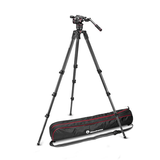 Manfrotto NITROTECH N8 Video Head with Carbon Fiber Twin-Leg Tripod MVKN8TWINGC