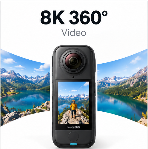 Insta360 X4 Air Standard Bundle – 8K 360° Lightweight Action Camera (Graphite Black)