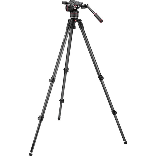 Manfrotto NITROTECH N8 Video Head with Carbon Fiber Twin-Leg Tripod MVKN8TWINGC