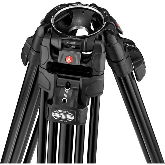 Manfrotto NITROTECH N8 Video Head with 546B Twin-Leg Tripod MVKN8TWINM