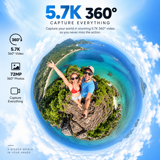 Insta360 X3 360° Action Camera — 5.7K Video, 72MP Photos, 4K Single-Lens