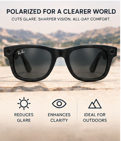 Ray-Ban Meta - Wayfarer (Gen 2) glasses with Meta AI, - Polarized Graphite lenses - Matte Black S-53.
