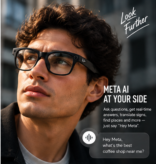 Ray-Ban Meta - Wayfarer (Gen 2) glasses with Meta AI, Audio, Photo, Video Compatability - Clear lenses - Matte Black