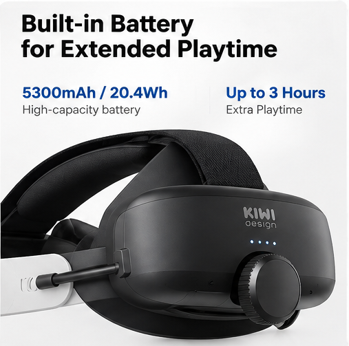 KIWI design K4 Boost Battery Head Strap for Meta Quest 3/3S
