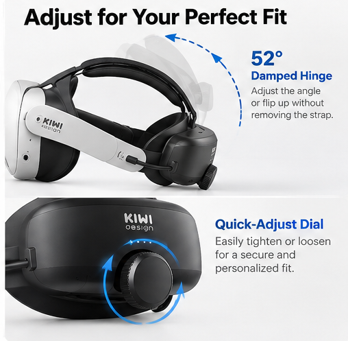 KIWI design K4 Boost Battery Head Strap for Meta Quest 3/3S