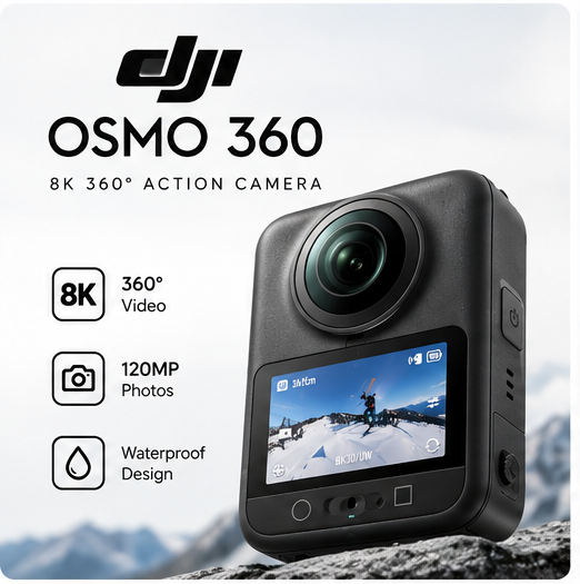 DJI Osmo 360 Standard Combo – 8K 360° Action Camera with 1-Inch Imaging
