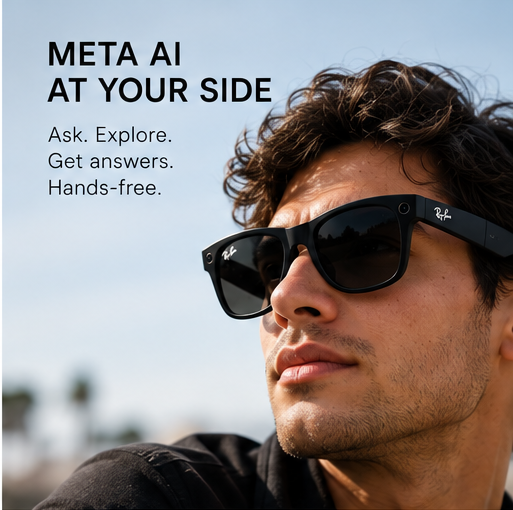 Ray-Ban Meta Wayfarer Gen 1 Smart Glasses (Matte Black, Polarized Gradient Graphite Lenses)