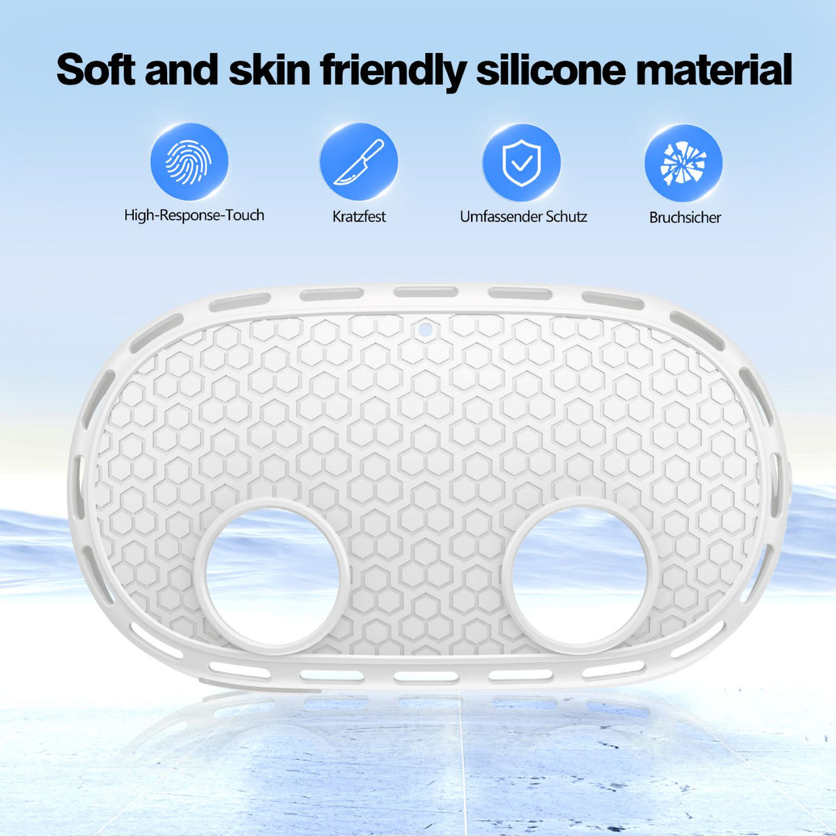 Silicone Front Shell Cover for Meta Quest 3S – White Honeycomb