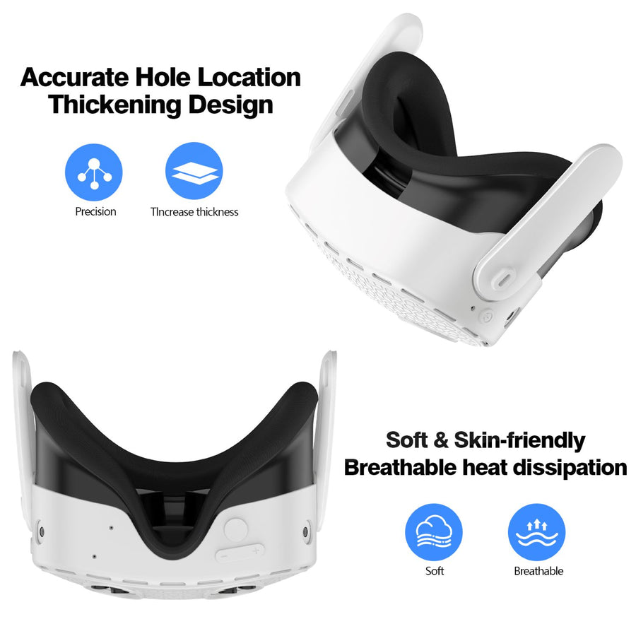Silicone Front Shell Cover for Meta Quest 3S – White Honeycomb