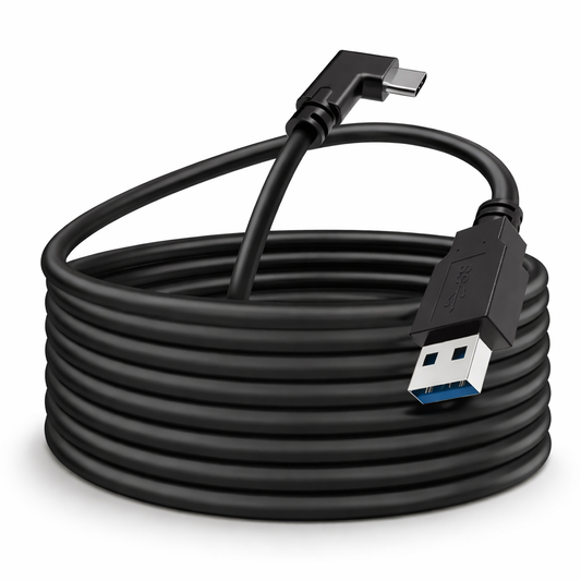 VR Link Cable 16FT USB 3.0 High-Speed 5Gbps Data Transfer Cord, Compatible with Quest 2/3/3S, Apple Vision Pro, PC Gaming Headset for Fast Charging & Smooth VR Play