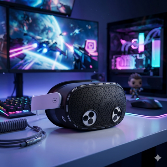 Quest 3s Honeycomb Silicone Armor (Midnight Black)