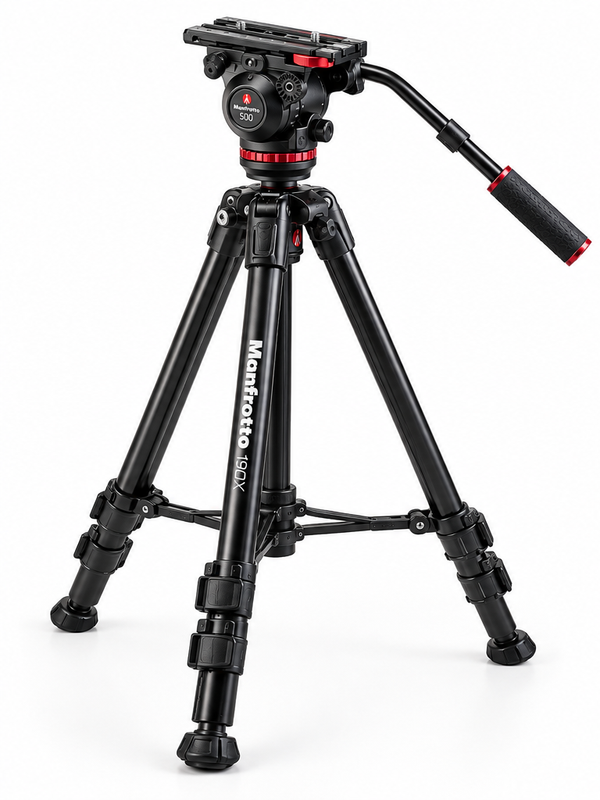 Manfrotto MVK500190XV 500 Fluid Video Head with 190X Aluminum Tripod
